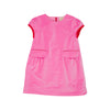 BETTS BOW DRESS (VELVETEEN) - HAMPTONS HOT PINK VELVETEEN WITH RICHMOND RED