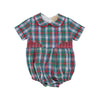 BRENTLY BUBBLE - PRESTONWOOD PLAID WITH RICHMOND RED SMOCKING