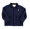 CALDWELL QUILTED COAT - NANTUCKET NAVY WITH PALMETTO PEARL STORK