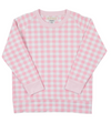 CASSIDY COMFY CREWNECK - PALM BEACH PINK GINGHAM WITH PALM BEACH PINK