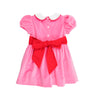 CINDY LOU SASH DRESS - HAMPTONS HOT PINK WITH WORTH AVENUE WHITE & RICHMOND RED