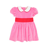 CINDY LOU SASH DRESS - HAMPTONS HOT PINK WITH WORTH AVENUE WHITE & RICHMOND RED