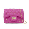 CLASSIC QUILTED STUD HANDBAG- HOT PINK