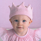 PINK CROWN CROCHET HAT