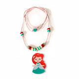LILIES & ROSES CUTE DOLL RED HAIR NECKLACE