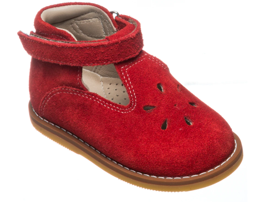 ELEPHANTITO SUEDE T-BAR SHOE PATENT RED – MiMi Kids
