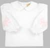 EMMA'S ELBOW PATCH TOP - WORTH AVENUE WHITE WITH PALM BEACH PINK