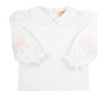 EMMA'S ELBOW PATCH TOP - WORTH AVENUE WHITE WITH PALM BEACH PINK