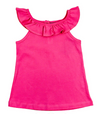 GIRLS RUFFLE COLLAR TOP - MEDIUM PINK