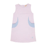 GLADYS DAY DRESS - LAUDERDALE LAVENDER STRIPE WITH BEALE STREET BLUE