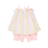 LAINEY'S LITTLE SET - RAINBOW ROLLER SKATE STRIPE WITH PALM BEACH STRIPE