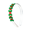 LILIES & ROSES MISTLETOE GLITTER GREEN HEADBAND