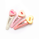LILIES & ROSES CANDY HEART PASTEL SHADES SNAP CLIPS (SET OF 3)