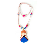 LILIES & ROSES CUTE DOLL NECKLACE DARK BLUE DRESS