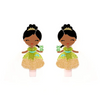 CUTE DOLL GOLD DRESS ALLIGATOR CLIPS (PAIR)
