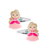 LILIES & ROSES CUTE DOLL LIGHT PINK DRESS ALLIGATOR CLIPS (PAIR)