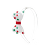 LILIES & ROSES FAT BOW WITH RED AND GREEN POLKA DOT HEADBAND