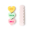 MULTI CANDY HEART PASTEL SHADES ALLIGATOR CLIPS (PAIR)