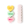 LILIES & ROSES MULTI CANDY HEART PASTEL SHADES ALLIGATOR CLIPS (PAIR)
