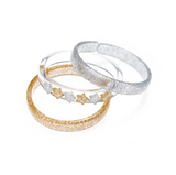 LILIES & ROSES STARS GOLD + SILVER MIX BANGLES (SET OF 3)