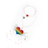 LILIES & ROSES WINGED HEART RAINBOW GLITTER NECKLACE