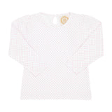 LONG SLEEVE PENNY'S PLAY SHIRT - HAMPTONS HOT PINK MICRO DOT