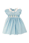 REINDEER SMOCK DRESS ROSE-8-RET