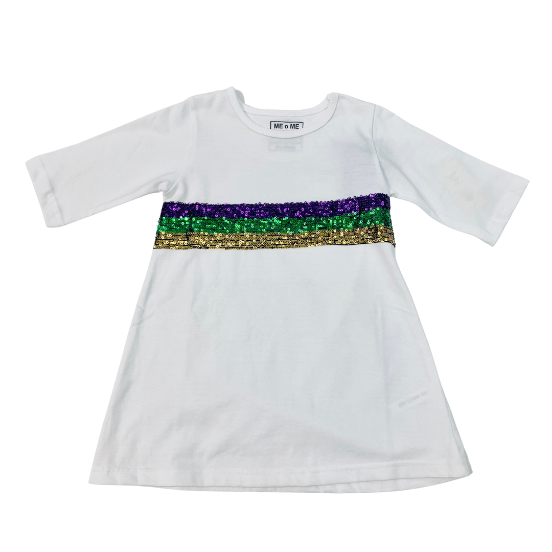 Mardi Gras Mask Sequin T-Shirt Dress – A Little Bird Boutique