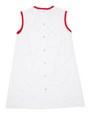 MARY FRANCES FROCK - WORTH AVENUE WHITE WITH RICHMOND RED & STAR APPLIQUE