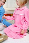 GOLDIE LOCKS GOWN - HAMPTONS HOT PINK WITH WORTH AVENUE WHITE EYELET