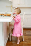 GOLDIE LOCKS GOWN - HAMPTONS HOT PINK WITH WORTH AVENUE WHITE EYELET