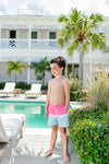 COUNTRY CLUB COLORBLOCK TRUNKS - HAMPTONS HOT PINK, WORTH AVENUE WHITE & BEALE STREET BLUE