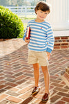 SCOTT STADIUM SHIRT - BARBADOS BLUE STRIPE WITH RICHMOND RED PATCHES