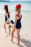 LONG BAY BATHING SUIT - NANTUCKET NAVY WITH RICHMOND RED