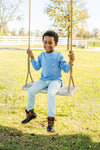 LONG SLEEVE CARTER CREWNECK - BARBADOS BLUE