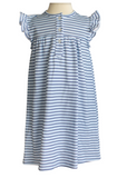 PEGGY GREEN SLEEVELESS KNIT BUTTON DRESS LIGHT BLUE & MARINE BLUE STRIPE