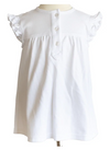 KNIT RUFFLE TOP - WHITE