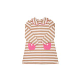 PETUNIA PLAY DRESS - KEENELAND KHAKI STRIPE WITH HAMPTONS HOT PINK