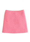 BISBY QUILTED MINI SKIRT - ROSE