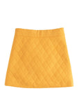 BISBY QUILTED MINI SKIRT - CLEMENTINE