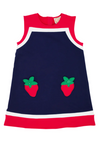 RAMSEY RETRO JUMPER - RICHMOND RED, WORTH AVENUE WHITE AND NANTUCKET NAVY WITH STRAWBERRY APPLIQUE