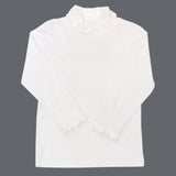 WHITE RUFFLE KNIT TURTLE NECK