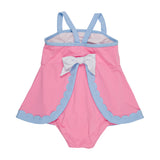 SANCTUARY SCALLOP SWIMSUIT - HAMTONS HOT PINK WITH BEALE STREET BLUE & WORTH AVENUE WHITE