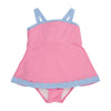 SANCTUARY SCALLOP SWIMSUIT - HAMTONS HOT PINK WITH BEALE STREET BLUE & WORTH AVENUE WHITE