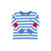SCOTT STADIUM SHIRT - BARBADOS BLUE STRIPE WITH RICHMOND RED PATCHES