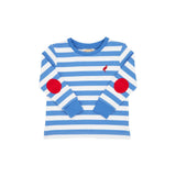 SCOTT STADIUM SHIRT - BARBADOS BLUE STRIPE WITH RICHMOND RED PATCHES