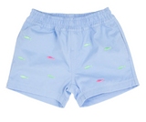 CRITTER SHEFFIELD SHORTS - BEALE STREET BLUE WITH FISH EMBROIDERY