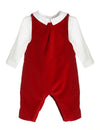 BOYS RED VELVET LONGALL WITH SHIRT