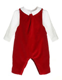 BOYS RED VELVET LONGALL WITH SHIRT