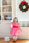 CINDY LOU SASH DRESS - HAMPTONS HOT PINK WITH WORTH AVENUE WHITE & RICHMOND RED